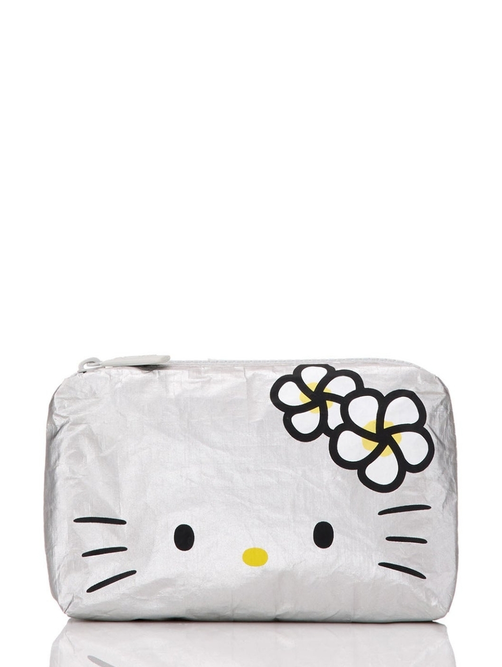 ALOHA Collection x Hello Kitty Mini Pouch in Kitty Face Black on Silver (NWT)